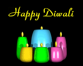 Happy Diwali candles flickering