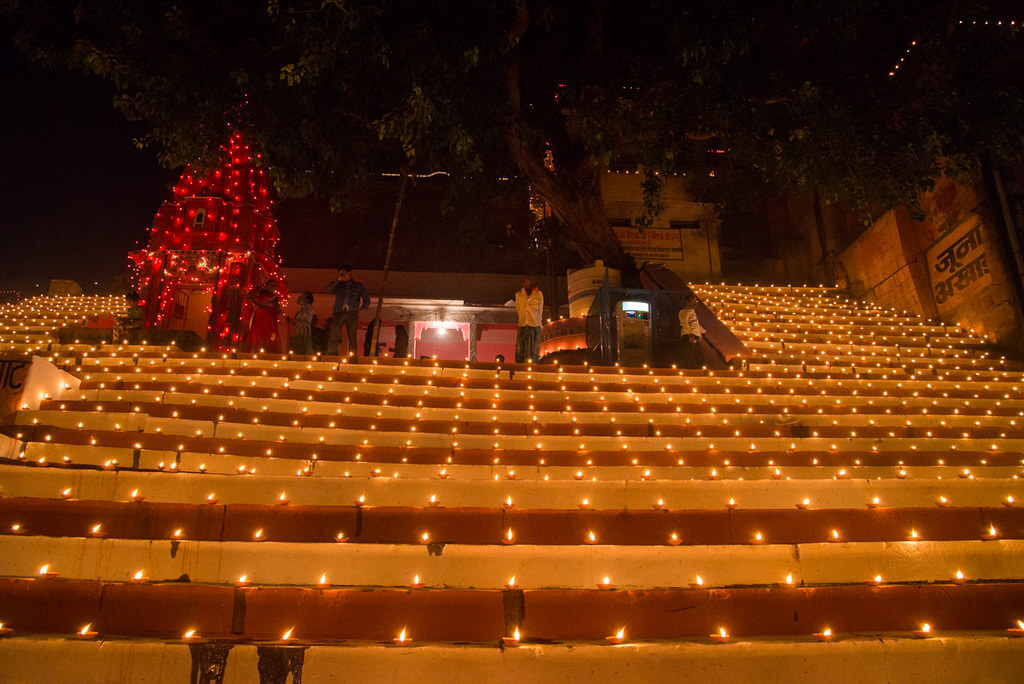 Dev Diwali Varanasi Ghat Diya Decoration